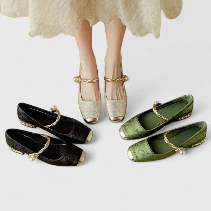 Women's Mary Jane Shoes with Pearl Strap for Everyday Wear