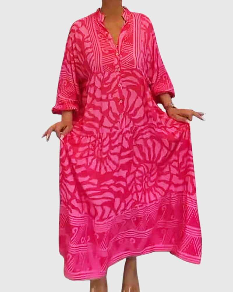 Women's Maxi Dress with Elegant Print for Summer Days
