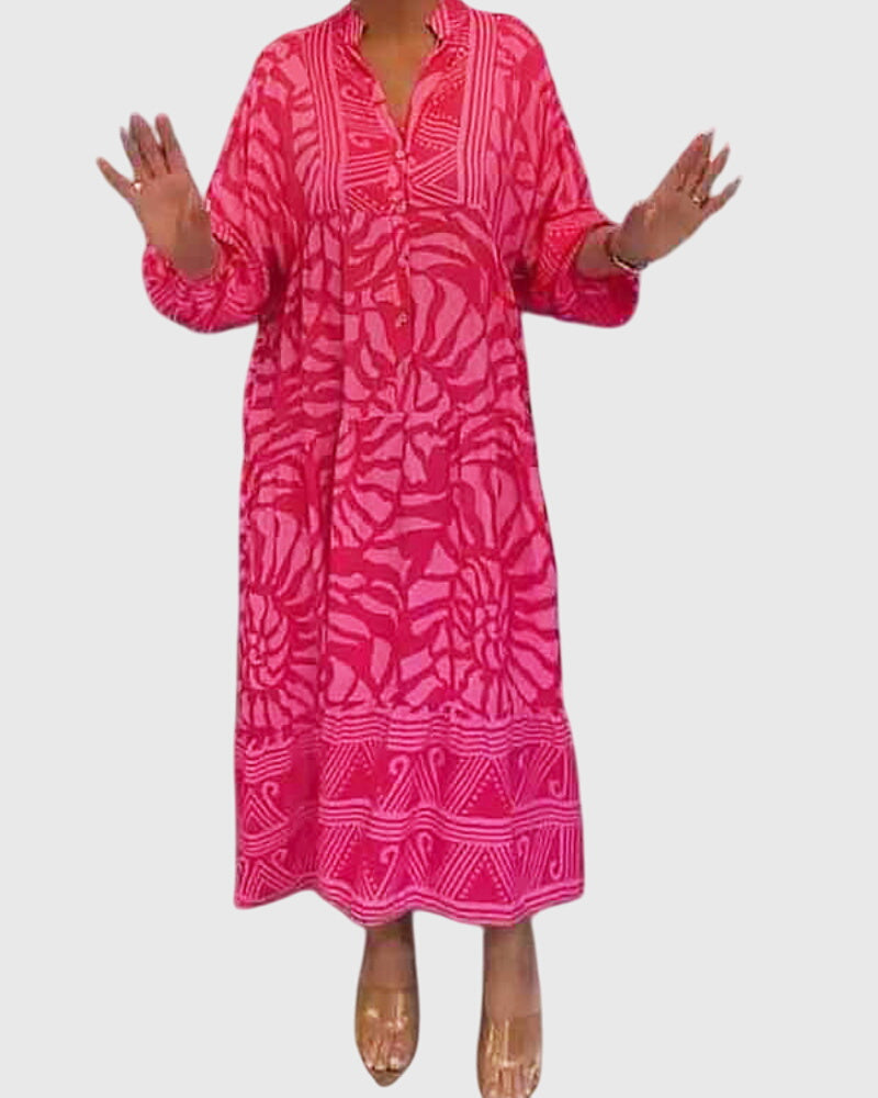 Women's Maxi Dress with Elegant Print for Summer Days