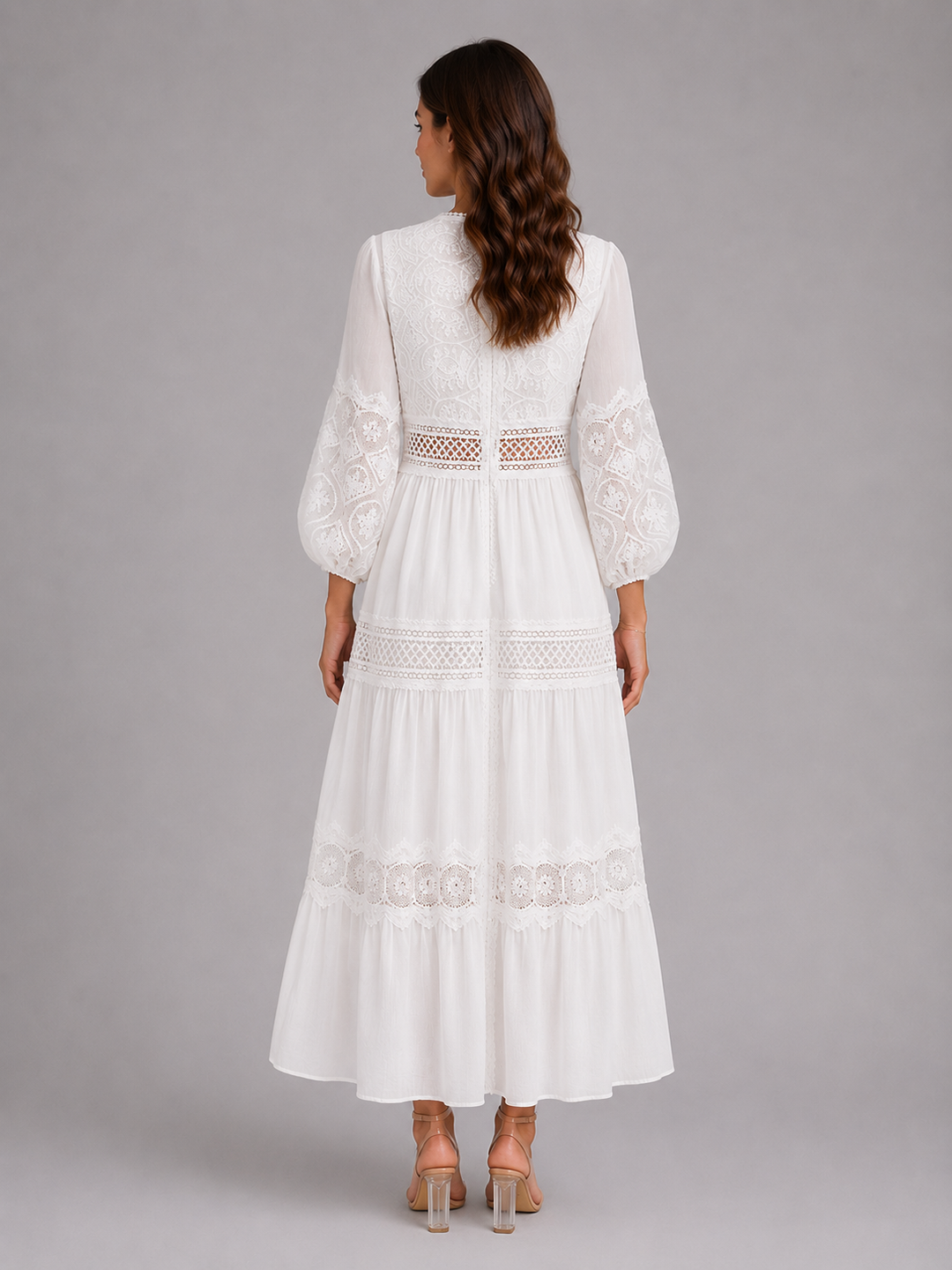 Women’s Maxi Dress with Lace Trim