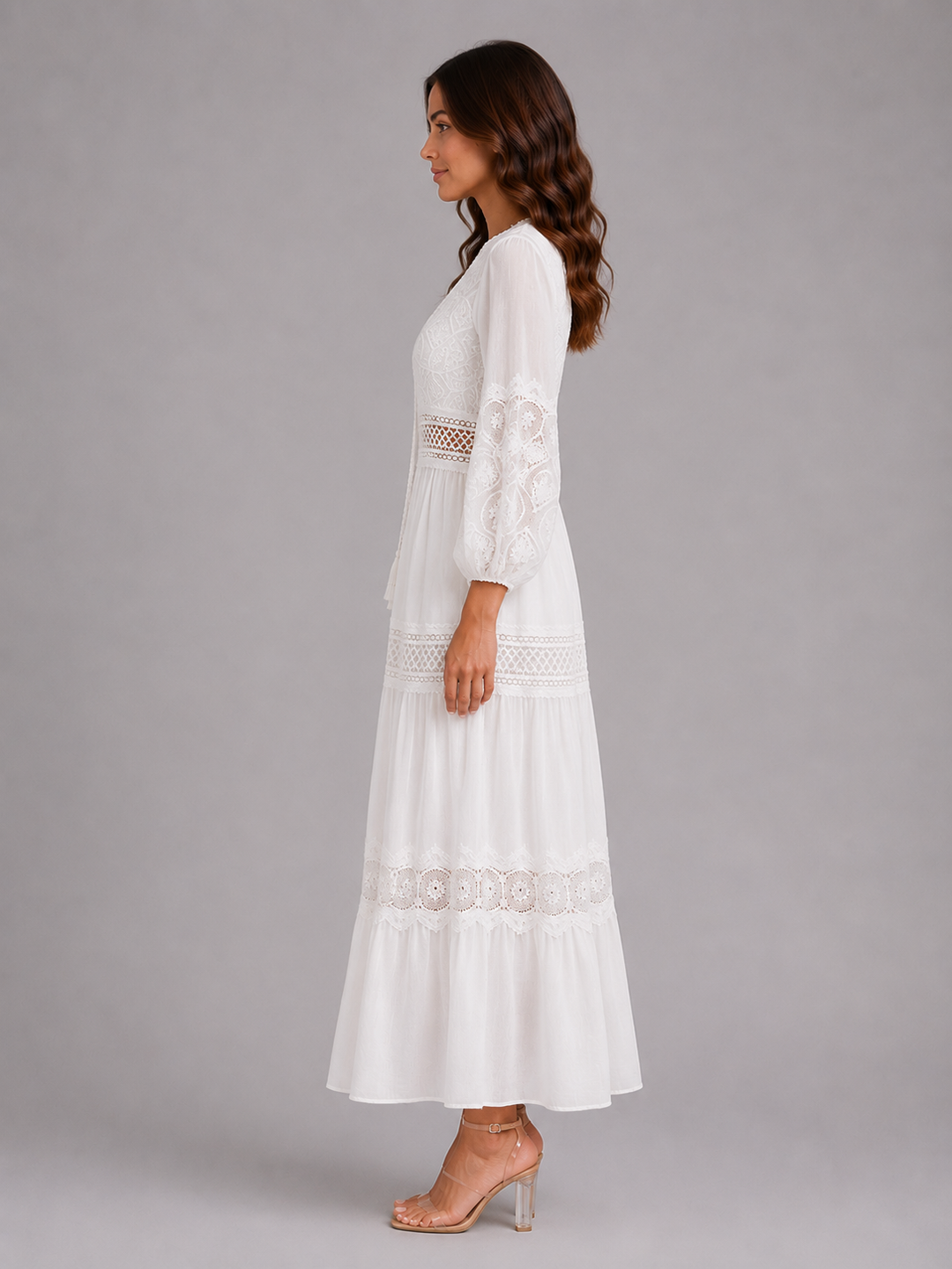 Women’s Maxi Dress with Lace Trim