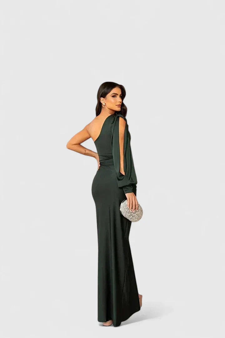 Women's Maxi Dress with One-Shoulder for Formal Events