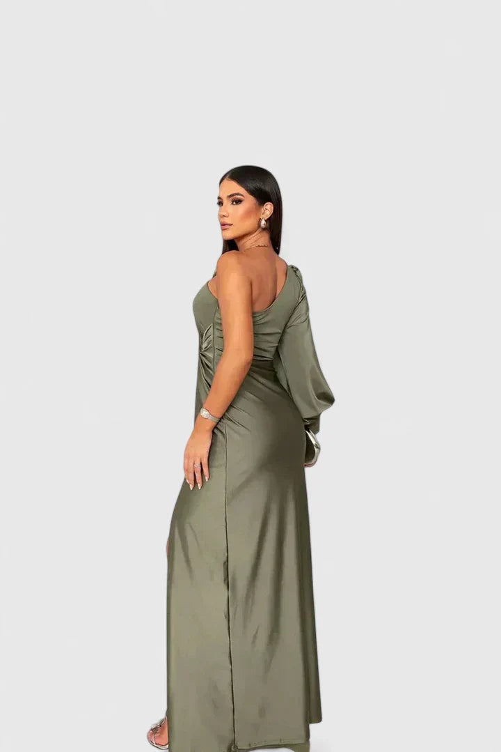 Women's Maxi Dress with One-Shoulder for Formal Events