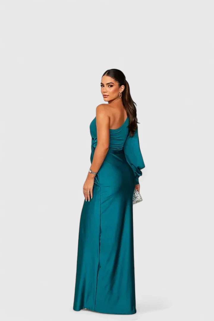 Women's Maxi Dress with One-Shoulder for Formal Events