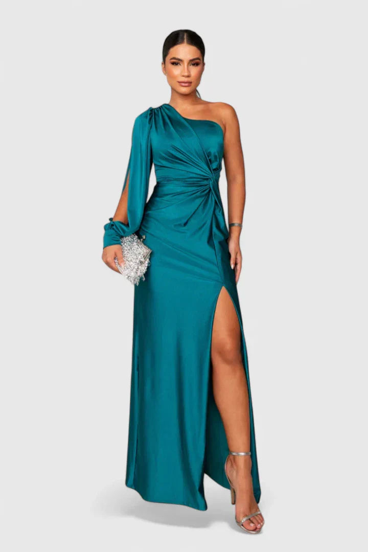 Women's Maxi Dress with One-Shoulder for Formal Events