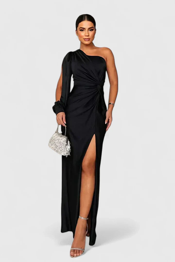 Women's Maxi Dress with One-Shoulder for Formal Events