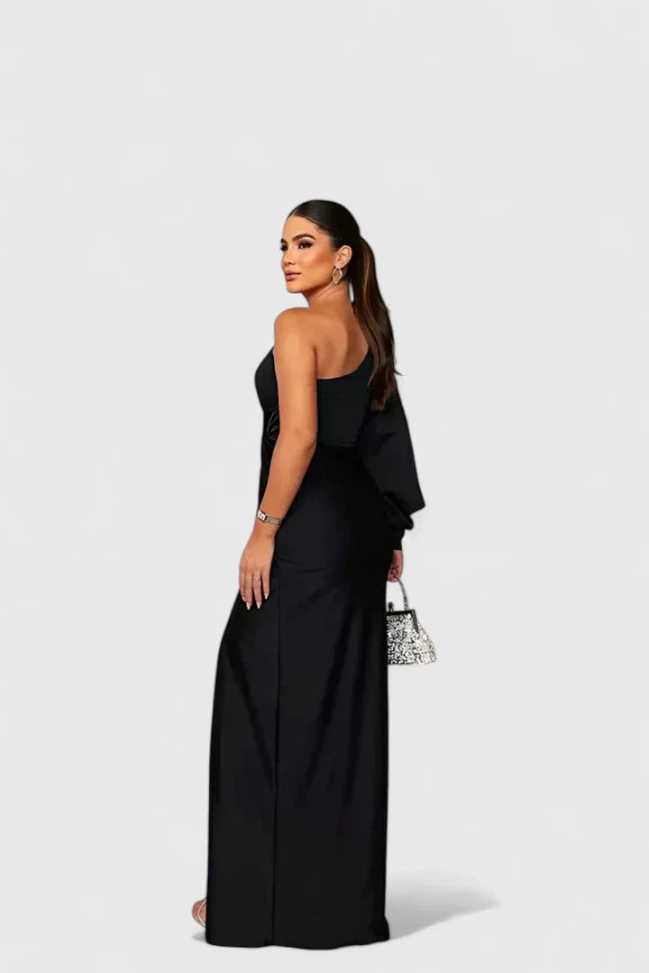Women's Maxi Dress with One-Shoulder for Formal Events