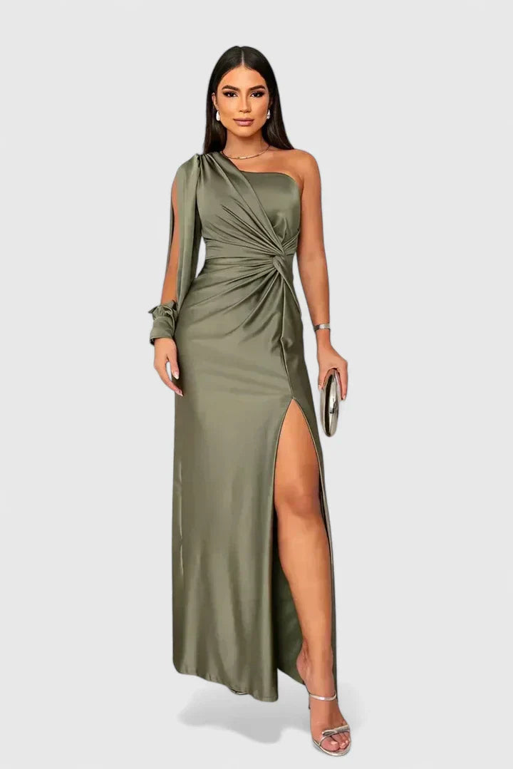 Women's Maxi Dress with One-Shoulder for Formal Events