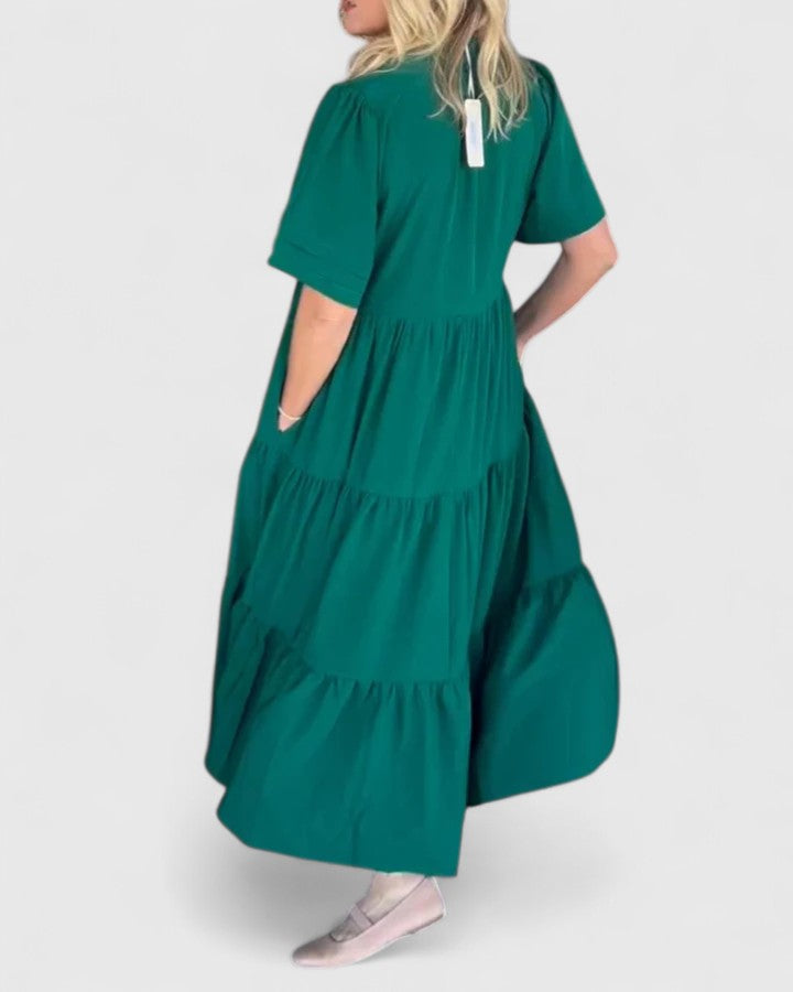 Women's Maxi Dress with Side Pockets for Brunch Casual