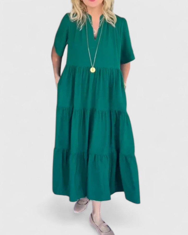 Women's Maxi Dress with Side Pockets for Brunch Casual