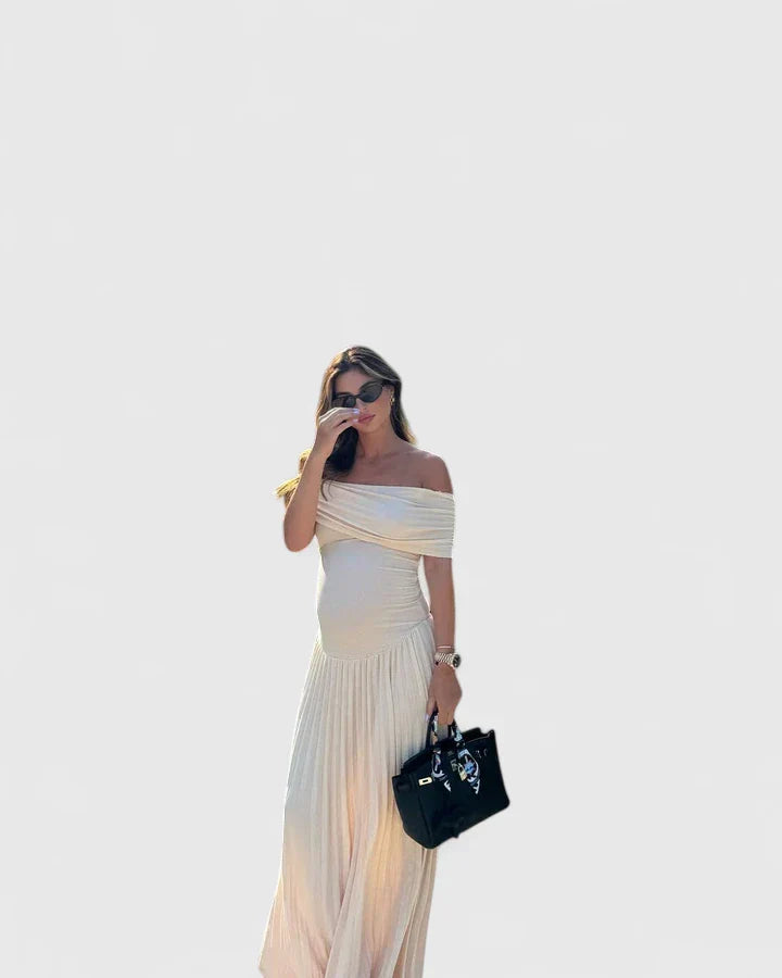 Women's Maxi Dress with off-shoulder neckline for events