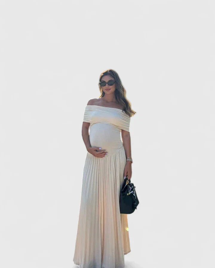 Women's Maxi Dress with off-shoulder neckline for events