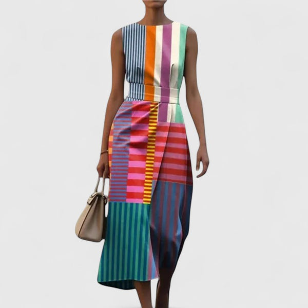 Women's Midi Dress with Statement Pattern for Occasions