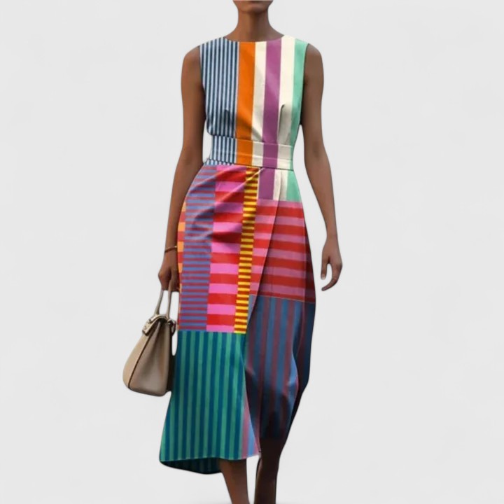 Women's Midi Dress with Statement Pattern for Occasions