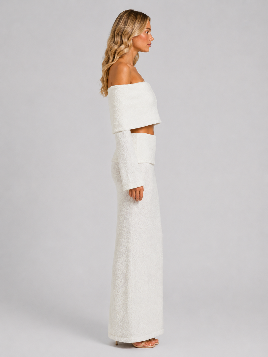 Women’s Off-Shoulder Co-Ord Set with Maxi Skirt