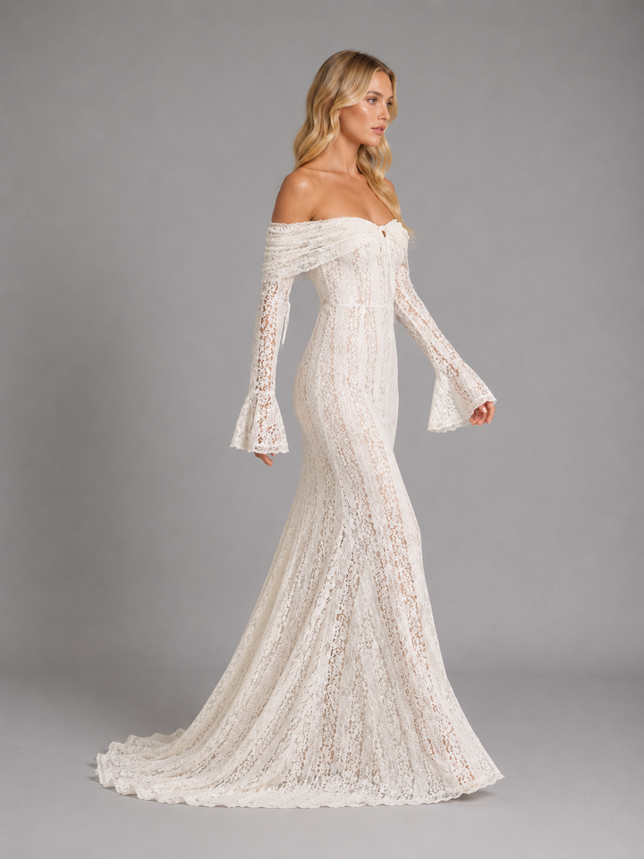 Women’s Off-Shoulder Maxi Dress with Cutouts
