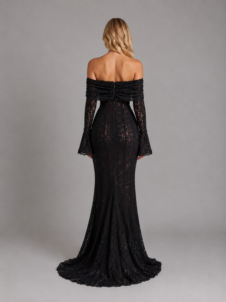 Women’s Off-Shoulder Maxi Dress with Cutouts