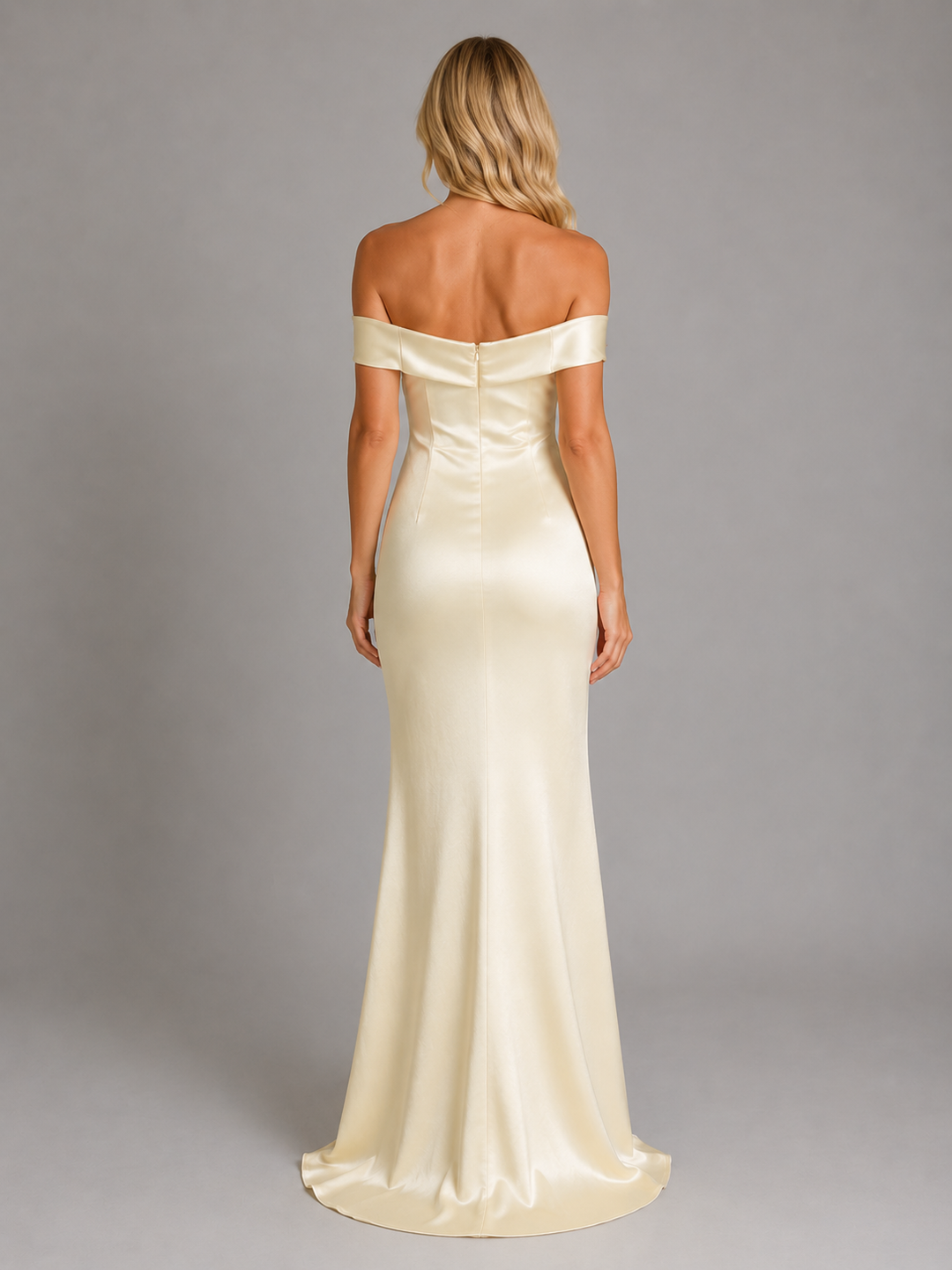 Women’s Off-Shoulder Maxi Dress with Soft Sheen