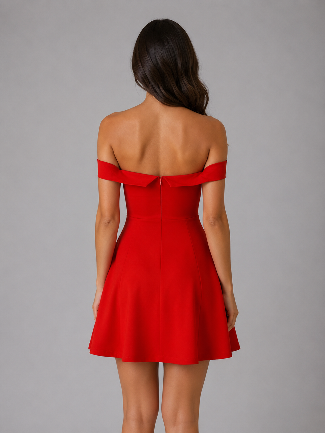 Women’s Off-Shoulder Mini Dress with Sculpted Bodice