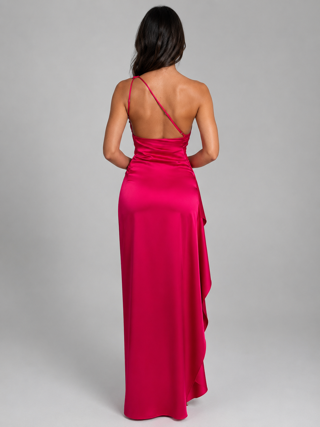 Women’s One-Shoulder Maxi Dress with High Split