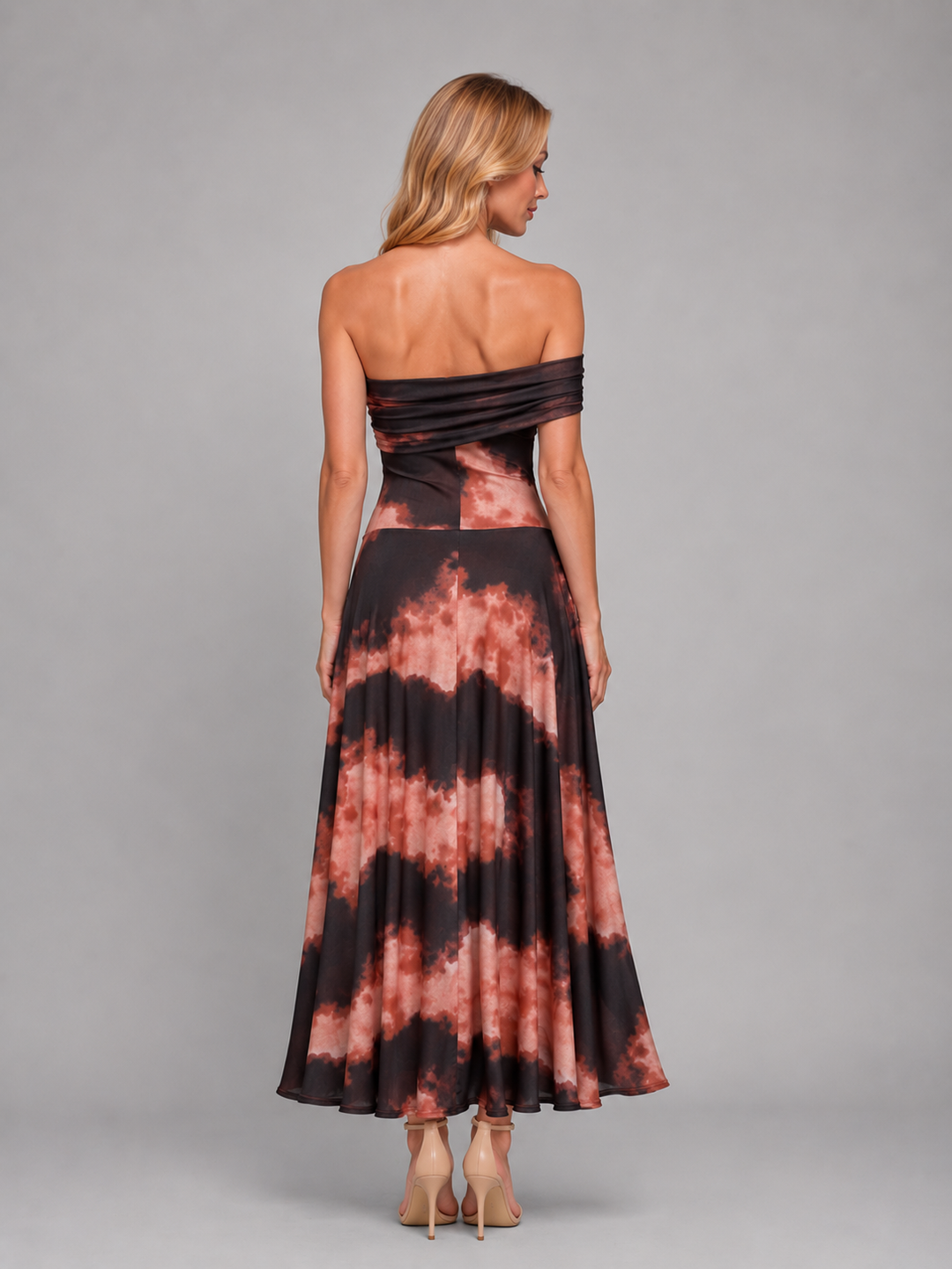 Women’s One-Shoulder Maxi Dress with Print