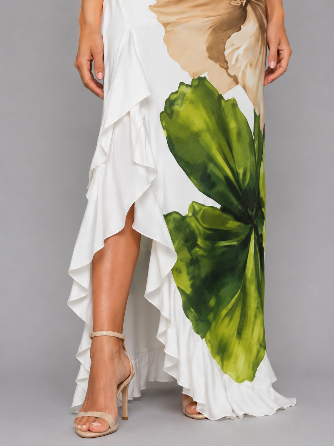 Women’s One-Shoulder Maxi Dress with Ruffle Hem