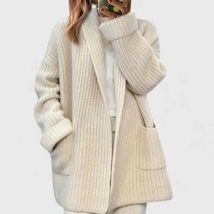 Women's Open-Front Cardigan with Pockets for Layering