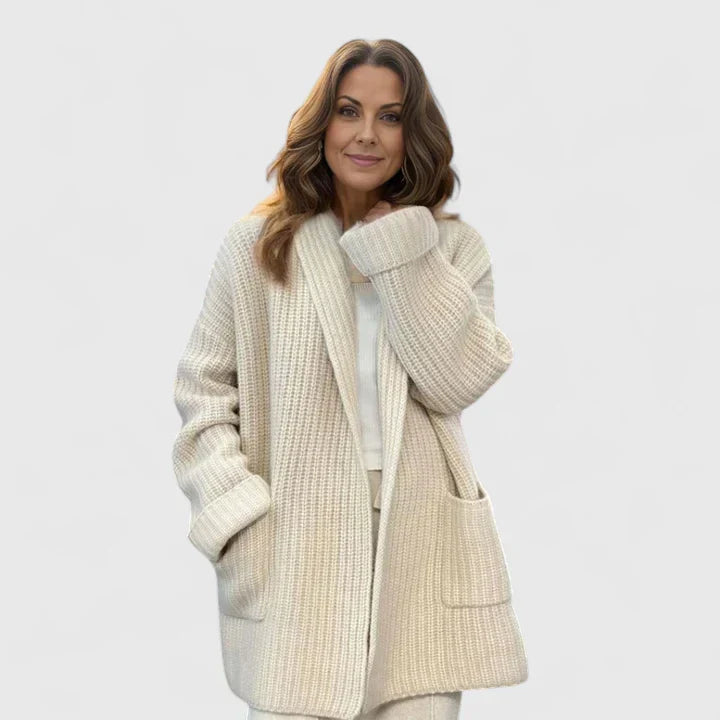 Women's Open-Front Cardigan with Pockets for Layering