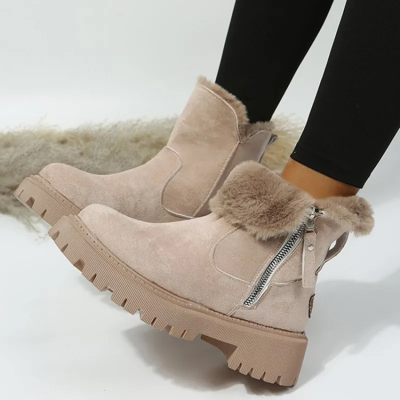 Women's Orthopaedic Ankle Boots with Fur Cuff for Winter