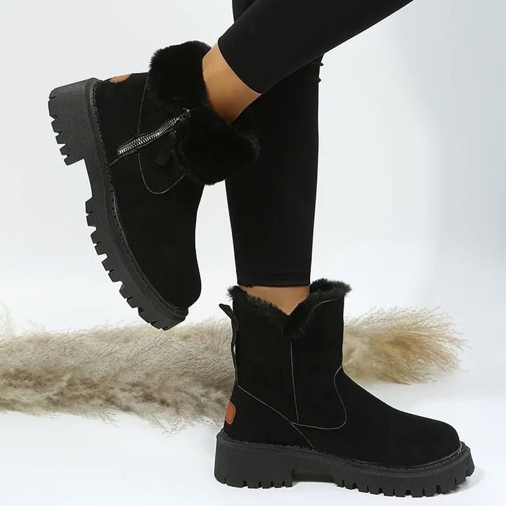 Women's Orthopaedic Ankle Boots with Fur Cuff for Winter