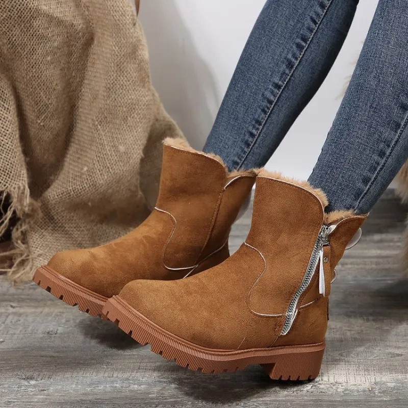 Women's Orthopaedic Ankle Boots with Fur Cuff for Winter