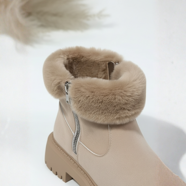 Women's Orthopaedic Ankle Boots with Fur Cuff for Winter