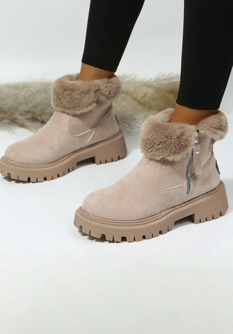 Women's Orthopaedic Ankle Boots with Fur Cuff for Winter