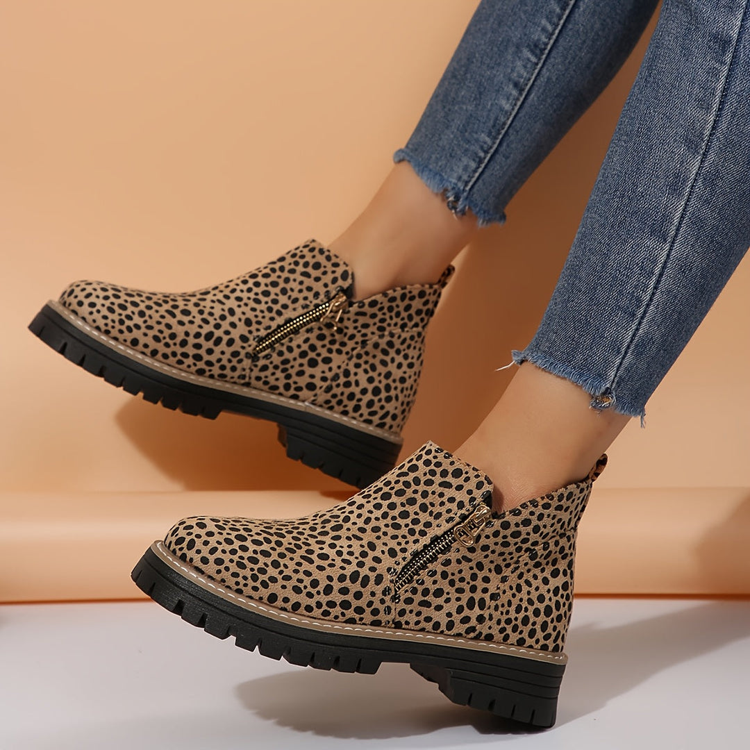 Women's Orthopaedic Boots with Leopard Print for Everyday Wear