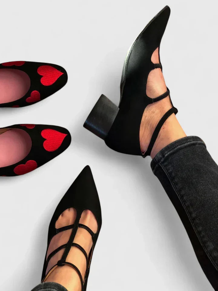 Women's Orthopaedic Heels with Distinctive Heel Design for Work
