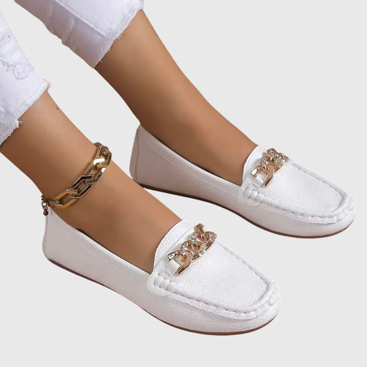 Women's Orthopaedic Loafers with Gold Chain for Everyday