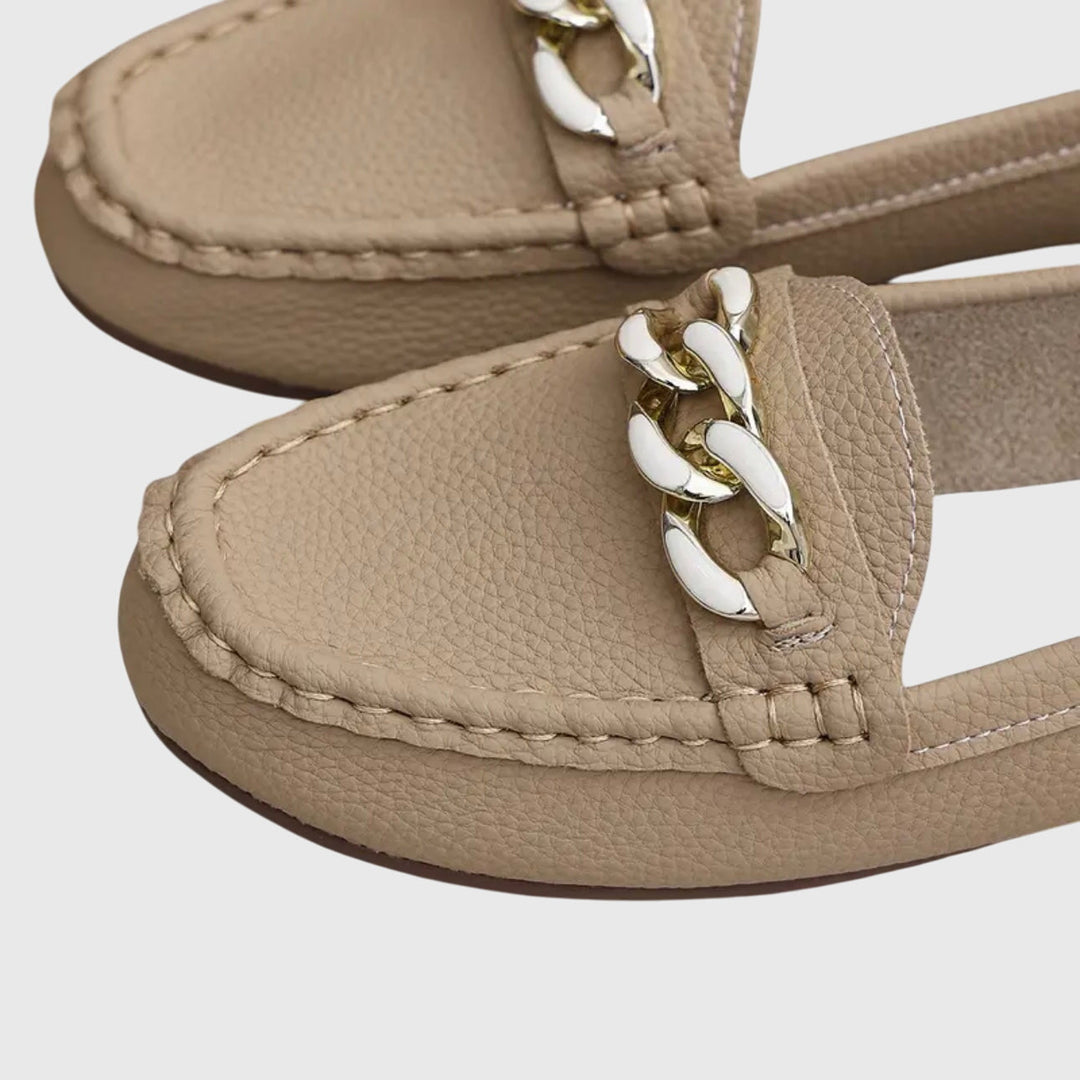 Women's Orthopaedic Loafers with Gold Chain for Everyday