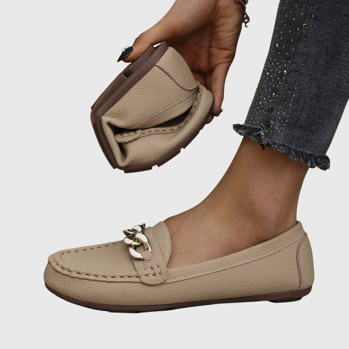 Women's Orthopaedic Loafers with Gold Chain for Everyday