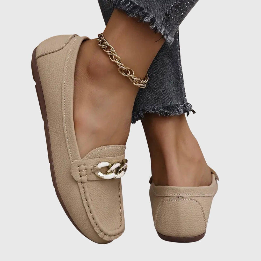 Women's Orthopaedic Loafers with Gold Chain for Everyday