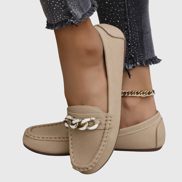 Women's Orthopaedic Loafers with Gold Chain for Everyday
