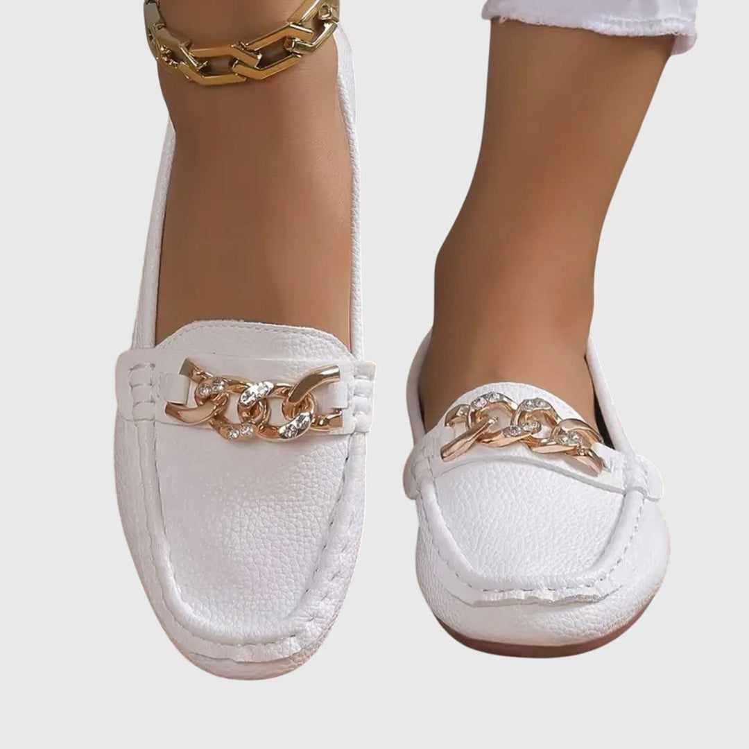 Women's Orthopaedic Loafers with Gold Chain for Everyday