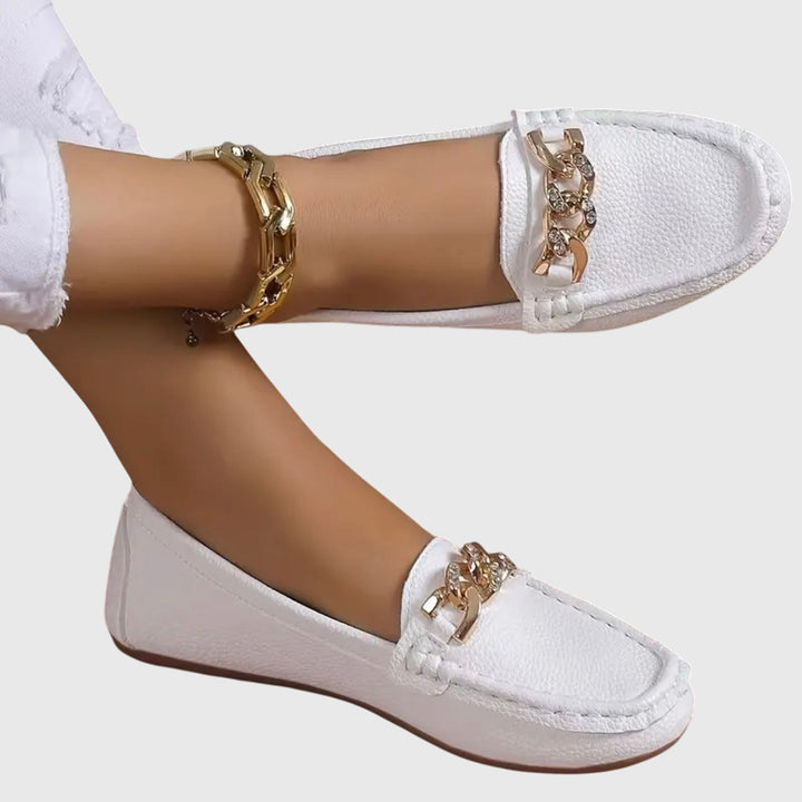 Women's Orthopaedic Loafers with Gold Chain for Everyday