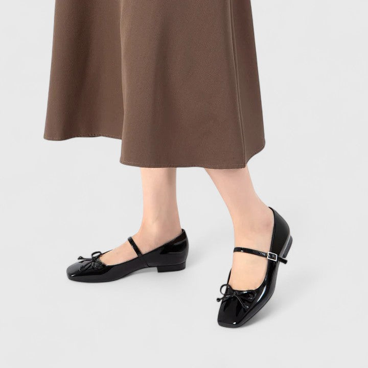 Women's Orthopaedic Square Toe Ballet Flats with Strap