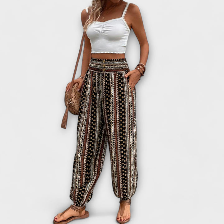 Women's Pants with Ethnic Graphic for Everyday Wear
