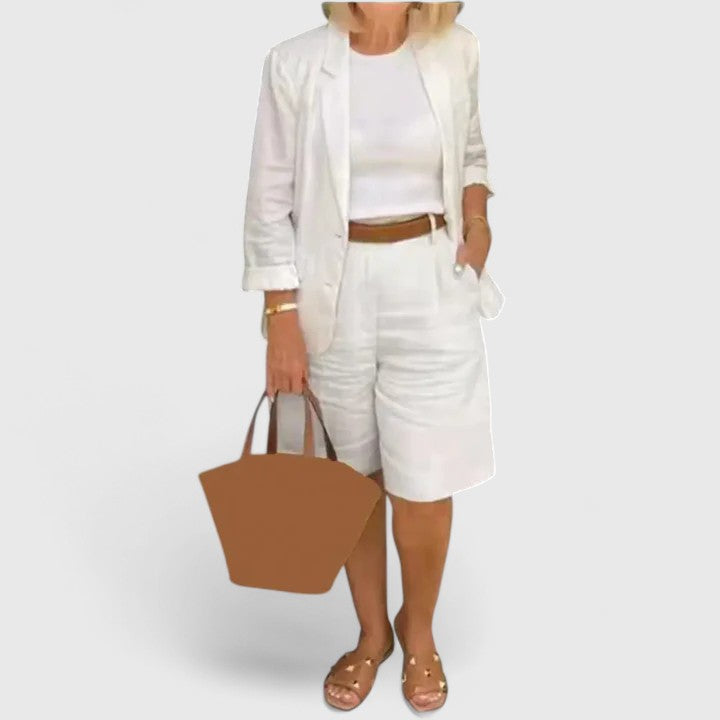 Women's Pink Two-Piece Suit with Blazer for Work and Events