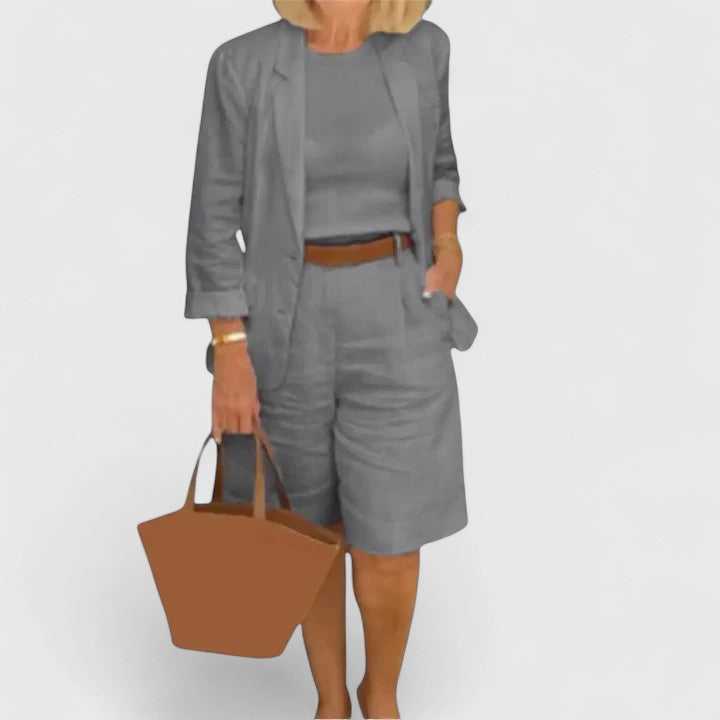 Women's Pink Two-Piece Suit with Blazer for Work and Events