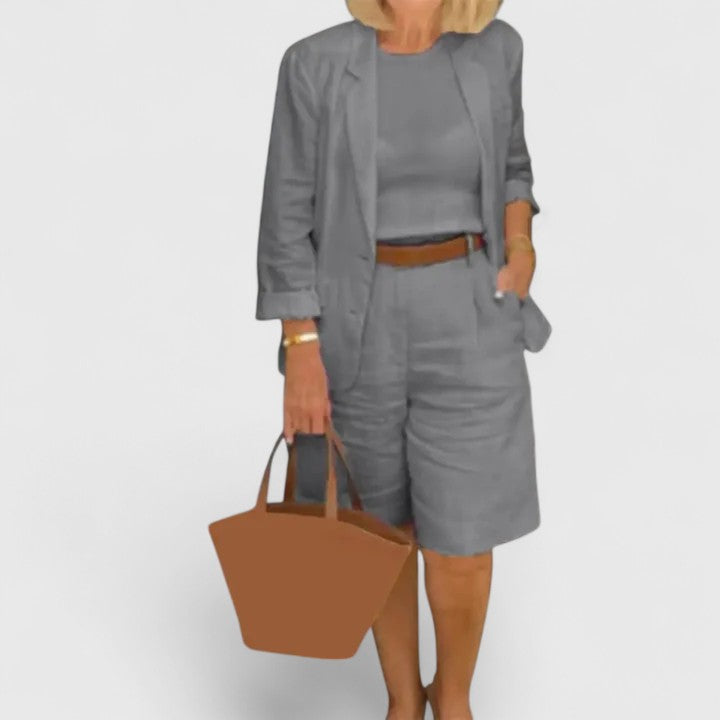 Women's Pink Two-Piece Suit with Blazer for Work and Events