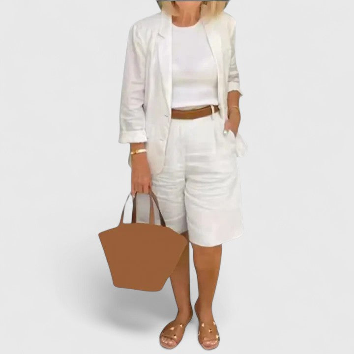 Women's Pink Two-Piece Suit with Blazer for Work and Events