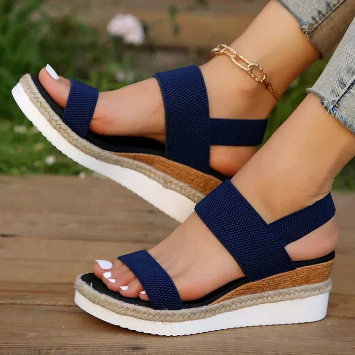 Women's Platform Sandals with Elastic Straps for Everyday