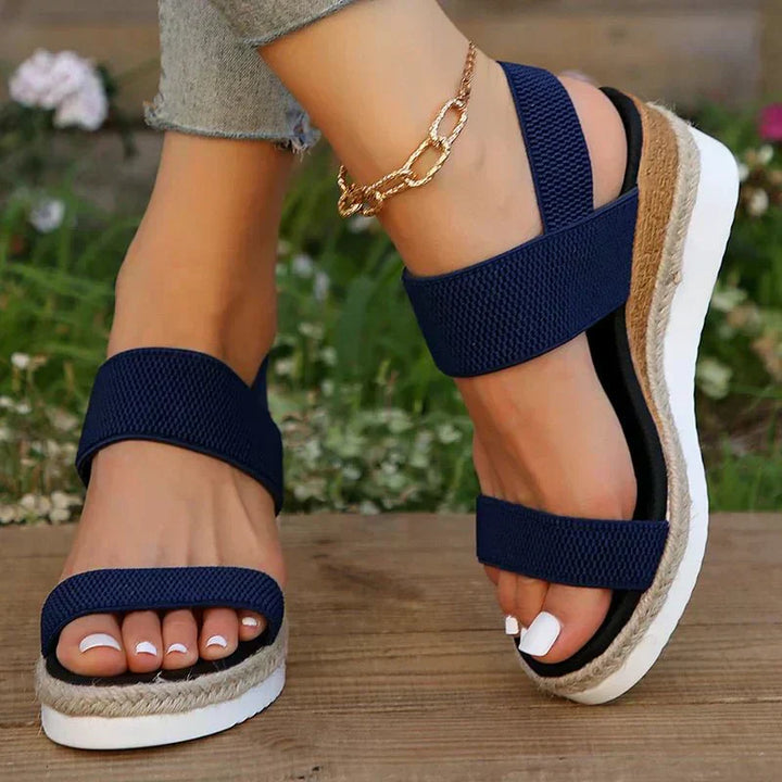 Women's Platform Sandals with Elastic Straps for Everyday